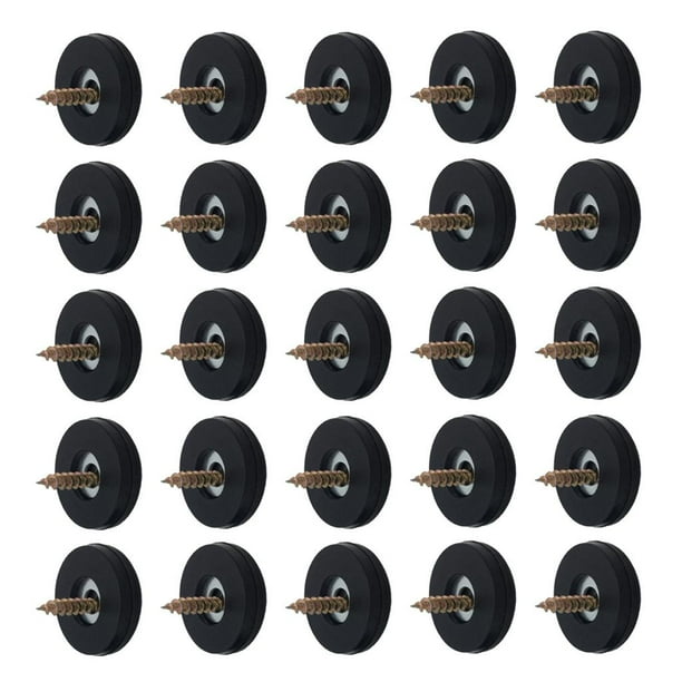 Deslizadores antideslizantes de 25 mm para muebles, con tornillos y clavos. Protectores de suelo para patas de madera de sillas, mesas, sofás y taburetes. Tornillo redondo de 25 mm