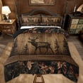 thumbnail image 3 of Camo Moose Bedding Comforter Sets Rustic Tree Camouflage Wildlife Bedding Set King Woodland Hunting Animal Comforter Set Men Farmhouse Wood Board Pine Tree Quilt Set, 3 of 6