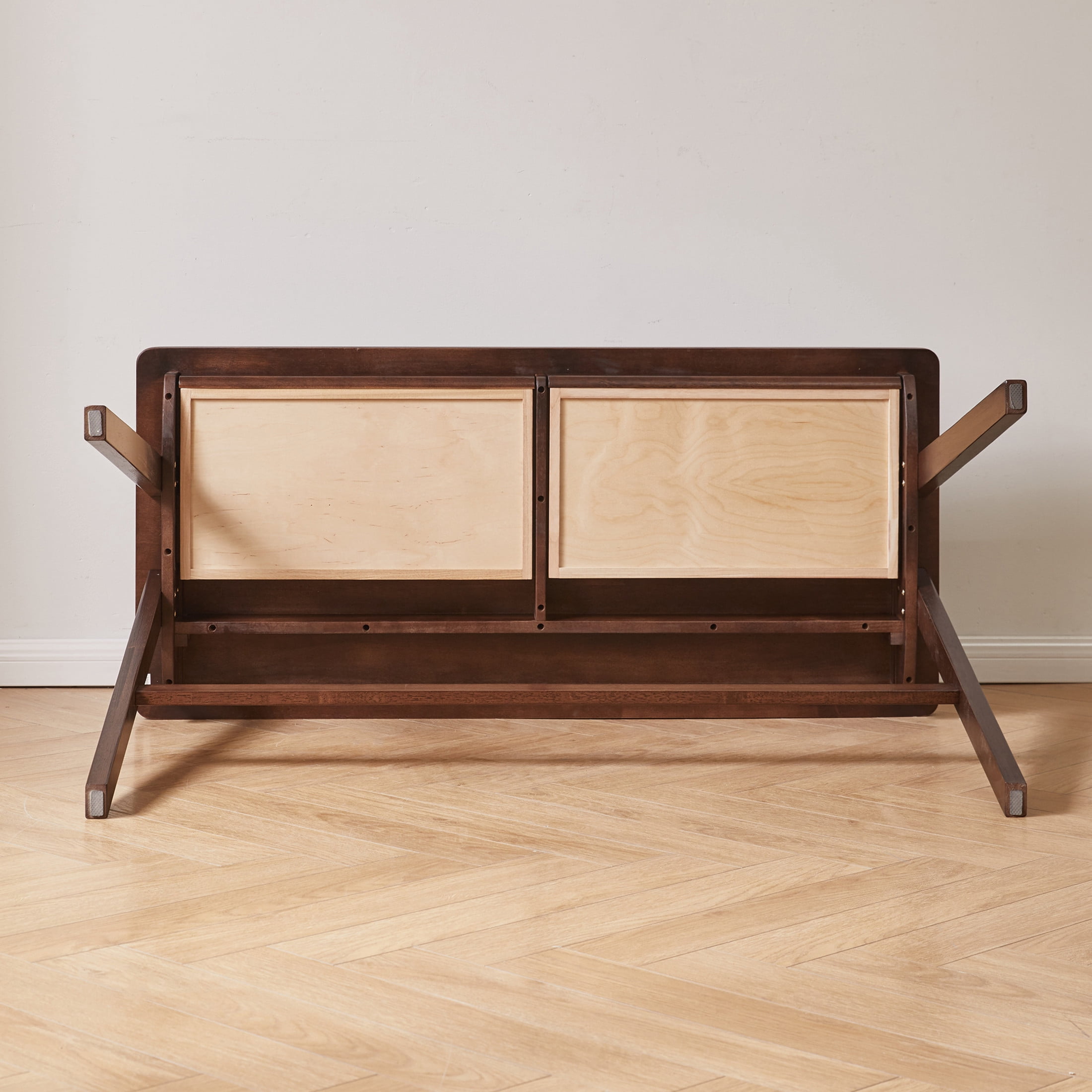 Noble House 39.37" Solid Wood Computer Desk with Drawer, Writing Desk with 1.38" Thick Desktop, Walnut