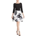 thumbnail image 1 of Vestido acampanado American Living Jacquard Floral Negro 14, 1 of 1