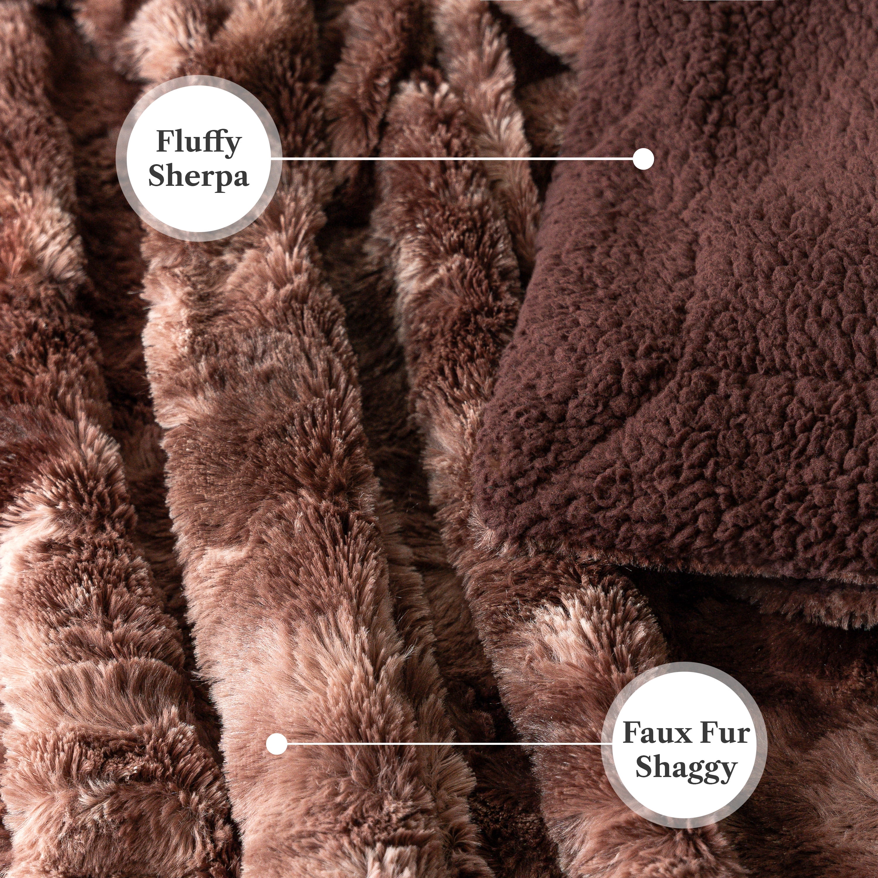PAVILIA Faux Fur Throw Blanket Tie-Dye Brown, Soft Fuzzy Warm Sherpa Blankets & Throws for Bed, Fluffy Plush Thick Fleece Throw Blanket for Couch Sofa, Reversible Furry Shaggy Blanket, Brown 50x60