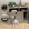 thumbnail image 7 of Front Row Cat Litter Box Furniture Enclosure, Wooden Hideaway Litterbox, Magnetic Closure with Metal Latch, Includes Cat Littler Trapping Non-Slip Mat with Scatter Control, Greige, 7 of 7