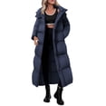 thumbnail image 1 of Abrigo PRETTYGARDEN Azul Oscuro Grande para Mujer, Chaqueta Acolchada Larga con Capucha, 1 of 6