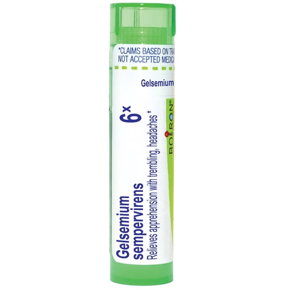 Boiron Gelsemium Sempervirens 6X, Homeopathic Medicine for Apprehension With Trembling, Headaches, 80 Pellets
