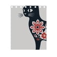 thumbnail image 4 of Cat Floral Flowers Curtains Black Out 63 Inch Length Curtains for Sliding Glass Doors Bedroom Living Room 2 Panels Set, 4 of 5