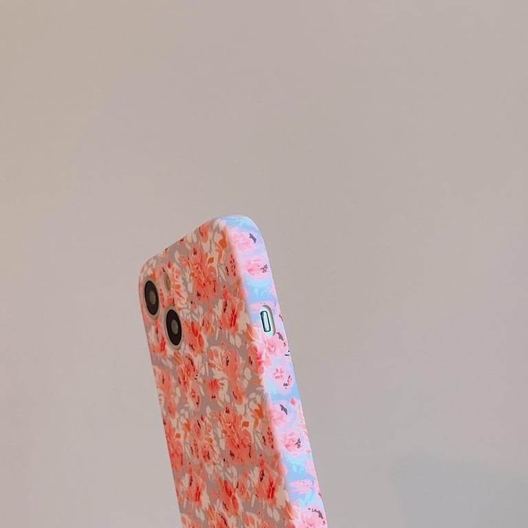 Beautiful Small Pink White Flowers Frosting Soft Phone Case Compatible with  iPhone Case (Pink,iPhone 14 Pro)