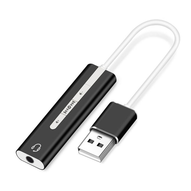 Usb Sound Card External Converter Usb Audio Adapter With 3 5mm Aux Stereo For Headset Pc Laptops Desktops Ps4 Windows Mac And Linux Hifi Magic Voice 7 1ch Black Walmart Com Walmart Com