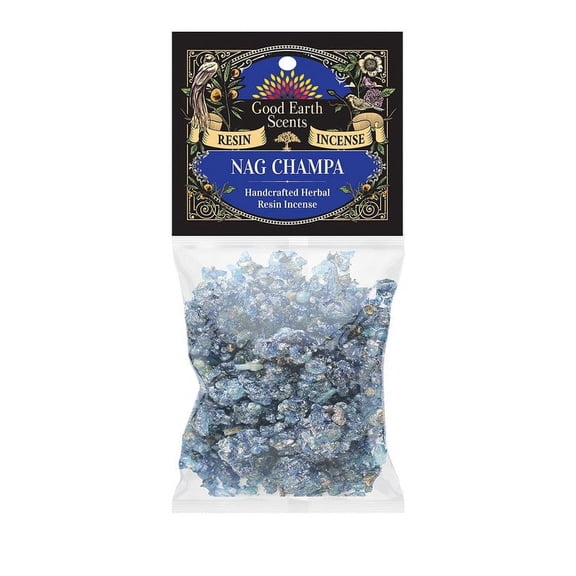 Nag Champa Natural Resin Incense 1oz Pack | Premium Plant Resin Incense for Meditation, Church Ceremony or House Cleansing