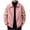 Pink, variant on Full Zip Jacket Men Faux Suede Collared Jacket Long Sleeve Ribbed Cuffs Hem Soft Classic Comfortable Work Top with Pockets Pink L