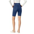 thumbnail image 7 of Xinsrenus Women's Solid Color Crossover High-Waist Denim Shorts Stretchy Slim Fit Pants Outdoor Sports Bottoms with Pockets, 7 of 7