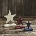 thumbnail image 5 of VHC Brands Patriotic RWB Hanging Wooden Stars w/Display Base Set of 3, Independence Day Decor, Star Design, Printed MDF Figurine, Star Shape, Americana, Dark Creme, 5 of 6