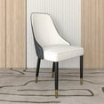 thumbnail image 3 of LeisureMod Allure Dining Chairs Modern Upholstered Seat and Back Solid Wood Legs Contemporary for Kitchen and Dining Room in White Black, 3 of 12