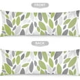 thumbnail image 5 of Floral Flowers Body Pillow Cover Grey Sage Green Leaves Long Pillow Case Protector with Zipper,Summer Decorative Pillow Covers Spring Soft Rectangle Bed Pillowcases for Bedroom,Couch,Sofa,20"x54", 5 of 5