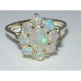 thumbnail image 5 of LBG British Made 14k White Gold Natural Opal Womens Statement Ring - 33 size options - Size, 5 of 6