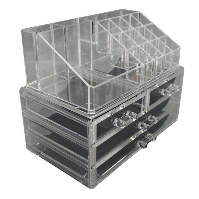 Tenedor Del Maquillaje, Organizador Cosmético Claro Apilable Del Maquillaje De La Manija Delicada Para La Vanidad