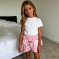 thumbnail image 2 of Girls Fleece Shorts with Pockets, Cute Pig Design, Elastic Waist Soft Playwear for Kids Kids 4-8 Years, Pink,Size 6 T, 2 of 9