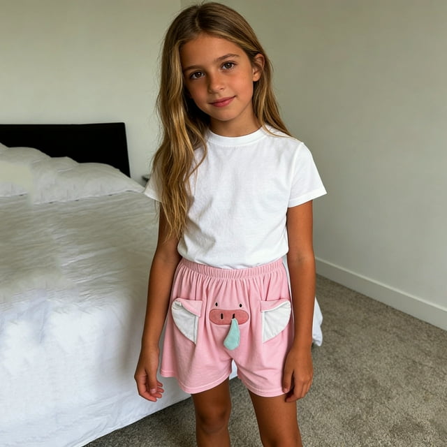 Pantalones cortos de pijama divertidos de cerdo para niños y niñas, ropa de dormir con baúl chirriante, pantalones cortos cómodos y divertidos para niños