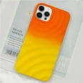 thumbnail image 2 of Compatible with iPhone 14 Pro Max Phone Case Girls Cute Gradient Bicolor Crimp Wave Pattern Soft Silicone Shockproof Camera Protective Back Cover Slim Phone Case for Women - Orange Yellow, 2 of 13