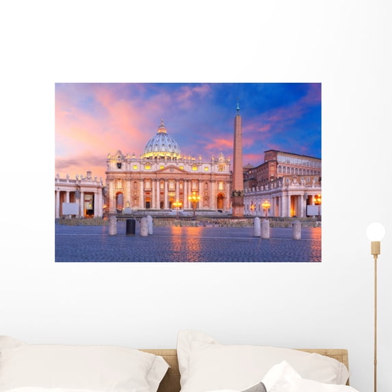 Rome Vatican City Wall Mural Decal Sticker, Wallmonkeys Peel & Stick Vinyl Graphic (36 in W x 24 in H)
