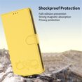 thumbnail image 6 of Wallet Leather Case For Samsung Galaxy S24 5G / S25 5G 6.2",With Card Holder,Wristband, Shockproof Kickstand Embossed Happy Pattern Phone Case,Yellow,For Galaxy S24/S25 (5G), 6 of 8