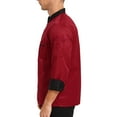 thumbnail image 5 of Doomiva Chef's Unisex Work Uniform Long Sleeves Restaurant Kitchen Cooking Chef Jacket Coat Burgundy XL, 5 of 7