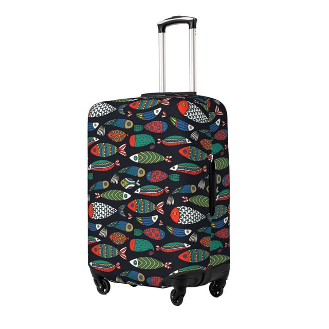 Fotbe Hand Drawn Colorful Fishes Funda Protectora para Equipaje, Antirrayones y Resistente a la Suciedad, Compatible con Maletas de 18 a 32 Pulgadas-Medium