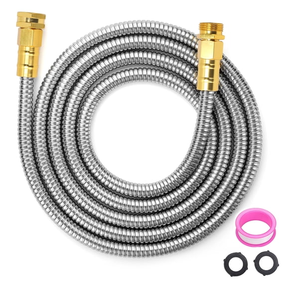 Stainless Steel Garden Hose 10 ft, No Kink Flexible Metal Water Hose, Lightweight & Durable for Outdoor Use