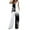 Black, variant on Women's Bohemian Print Feather Printed Sleeveless Vest Top and Loose Wide Leg Pants Set Crew Neck Casual Two Piece XXL