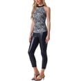 thumbnail image 2 of Unique Bargains Débardeur à Imprimé Animal pour Femmes, Col Halter, Ajusté, Extensible, Froncé, Gris-Léopard m, 2 of 5