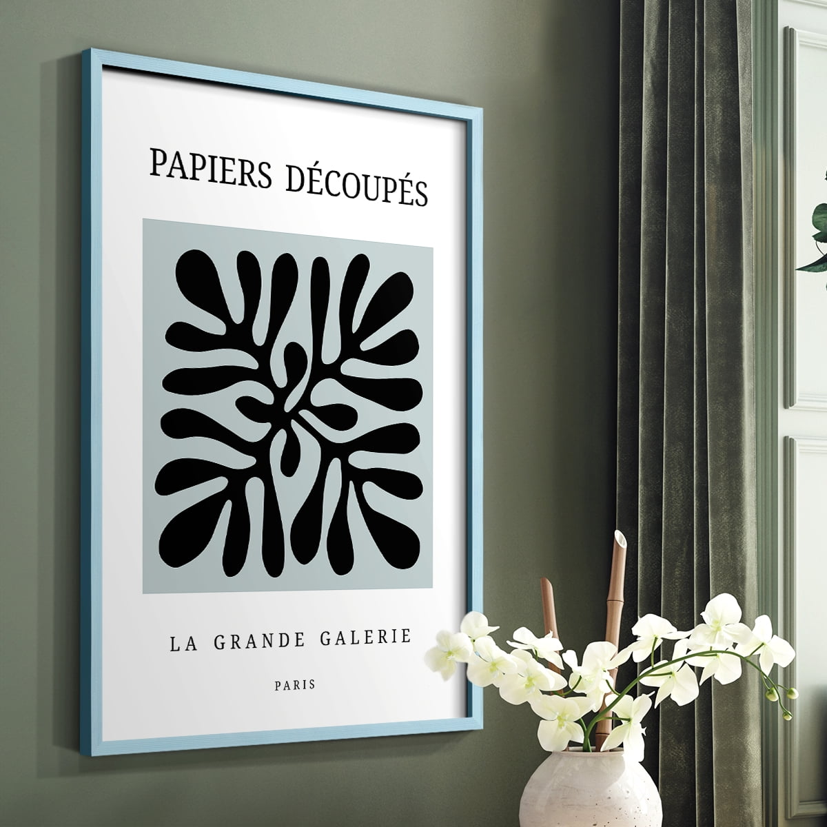 Matisse CCCXCII in Blue Solid Wood 16 x 20 Framed Print