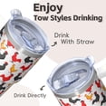 thumbnail image 4 of 20oz Chicken Decor Tumbler with Handle Insulated Travel Mug Cute Birthday Christmas Gift for Chicken Lovers Women Men Cup Holder Friendly Easy to Clean Dishwasher Safe Hot Cold Beverages, 4 of 6