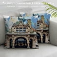 thumbnail image 3 of Orinice Country Throw Pillow Cover Belgium Home Decor Breathable Throw Pillow Cases Travel Theme Historical Architectural Sights Cotton Linen Pillow Shell for Home Living Room Indoors, 3 of 5