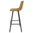 thumbnail image 4 of LeisureMod Elland Modern Upholstered Leather Bar Stool With Iron Legs & Footrest Set of 2, 4 of 8