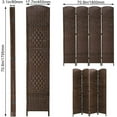 thumbnail image 7 of FDW 4 Panel Folding Privacy Room Divider Screen, 70" Tall, Brown, 7 of 7