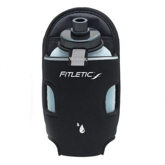 Fitletic 8 Oz Running Bottle Holder, Black, Single, Belt Add-on for Triathlon, Trail, Hiking, Sport