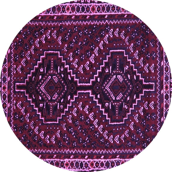 Ahgly Company Indoor Round Persian Purple Traditional Area Rugs, 7' Round
