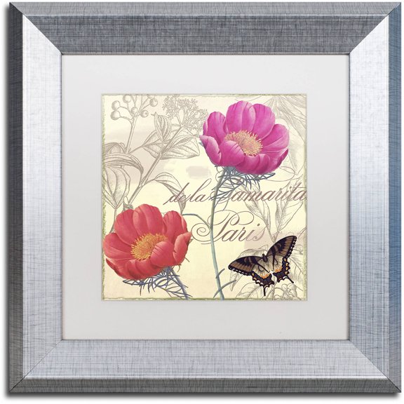 Trademark Fine Art "Petals of Paris I" Canvas Art by Color Bakery White Matte, Silver Frame