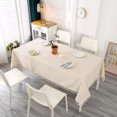 thumbnail image 4 of Nappe Rectangulaire Beige Anti Tache Nappe 140 X 220 Cm Borla Lavable En Coton Et Lin Avec Franges, Nappe De Table Impermeable Para Mesa De Cocina, 4 of 5