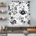 thumbnail image 5 of Vintage Flowers Sheer Curtains 45 Inches Long, Black White Farmhouse Floral Plants Light Filering Curtains, Breathable Simi Curtain Privacy Drapes for Kitchen Bathroom Small Window Treatment, 5 of 9