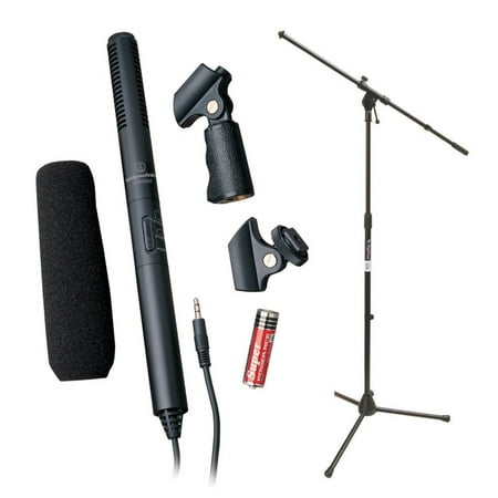 - Audio-Technica ATR6550 Condenser Shotgun Microphone with Mic Stand