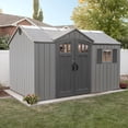 thumbnail image 3 of Lifetime Polyethylene Storage Shed, 90 sq ft., 12.5 ft x 8 ft., Tan/Gray (60454), 3 of 12