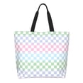 thumbnail image 1 of Easygdp Colorful Checkerboard Bolsas Tote para Mujer, Bolsos de Hombro para Viaje, Bolsos de Mano de Gran Capacidad para Compras y Trabajo, 1 of 8