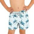 thumbnail image 4 of Zpanxa Kids Shorts Polyester Spandex Print Pattern with Drawstring Elastic Waistband Casual Swim Trunks 6-7 Years, 4 of 7