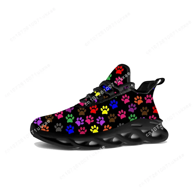 Zapatillas deportivas planas con estampado de pata de animal para hombre y mujer, deportivas para correr de alta calidad, personalizables DIY