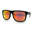 thumbnail image 4 of Classic Kush Mens Fancy Sport Horn Rim Plastic Manly Sunglasses Matte Black - Orange Mirror, 4 of 8