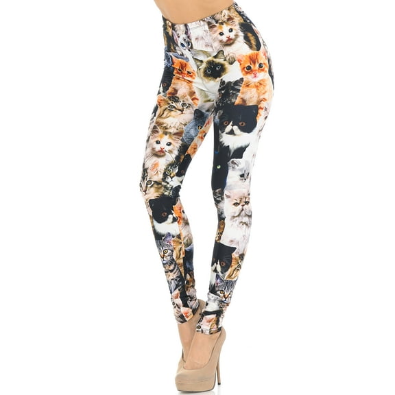 Creamy Soft Cat Collage Extra Small Leggings - USA Fashionâ„¢ (XSmall One Size,Multi Color Bold)