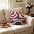 thumbnail image 6 of Qjidjing 2Pcs Throw Pillow Cover, Cushion Case, with Vintage Sunburst Star Stripe Patriotic Prints, Applicable for Couch Ornament, Living Room Layout, Home Holiday Styling, 6 of 6