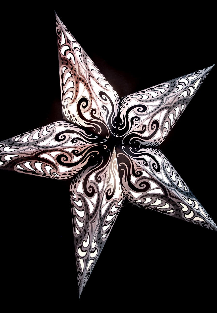 24 White Splash Paper Star Lantern Hanging Decoration