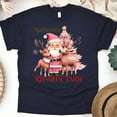 thumbnail image 1 of North Pole Reindeer Farm T-Shirt | Santa and Reindeer Graphic Tee, Navy, Size M, 1 of 6