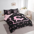 thumbnail image 2 of Erosebridal Girls Bow C Letter Twin Bedding Sets 7-Piece, Watercolor Love Heart Bedding Comforter Set, 2 of 7